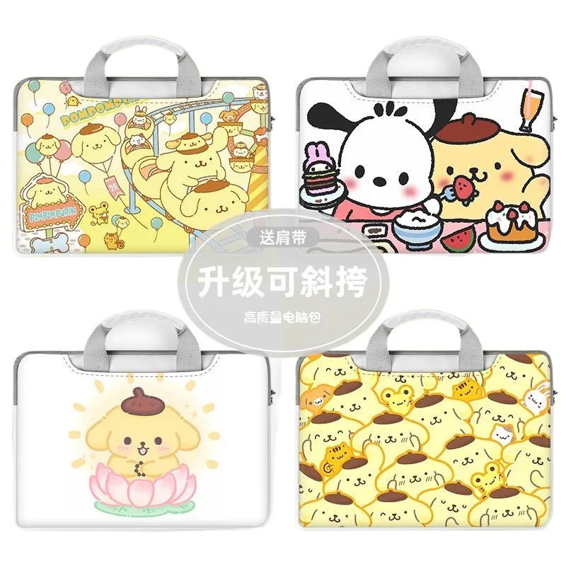 

Sanrio Anime Pompom Purin Laptop Bag Cute Large Capacity Tablet Storage Cartoon Handbag Laptop Bag 12 13 14 15 16 17 inch Gift