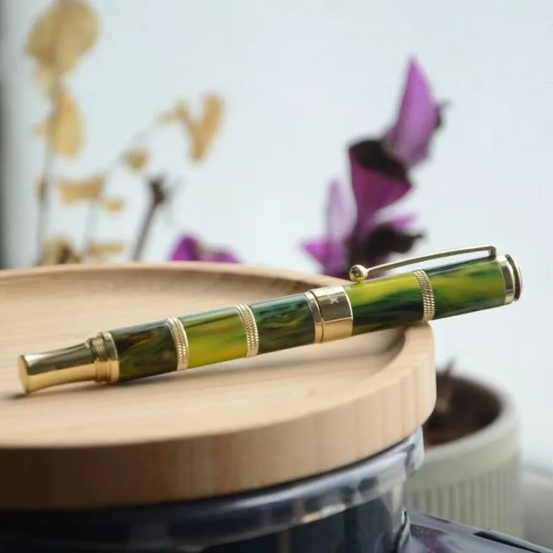 MAJJOHN MONTEELK Flex Nib Fountain Pen Brass Rotating pen holder for practicing handwriting, office ledger Writing fountain pens