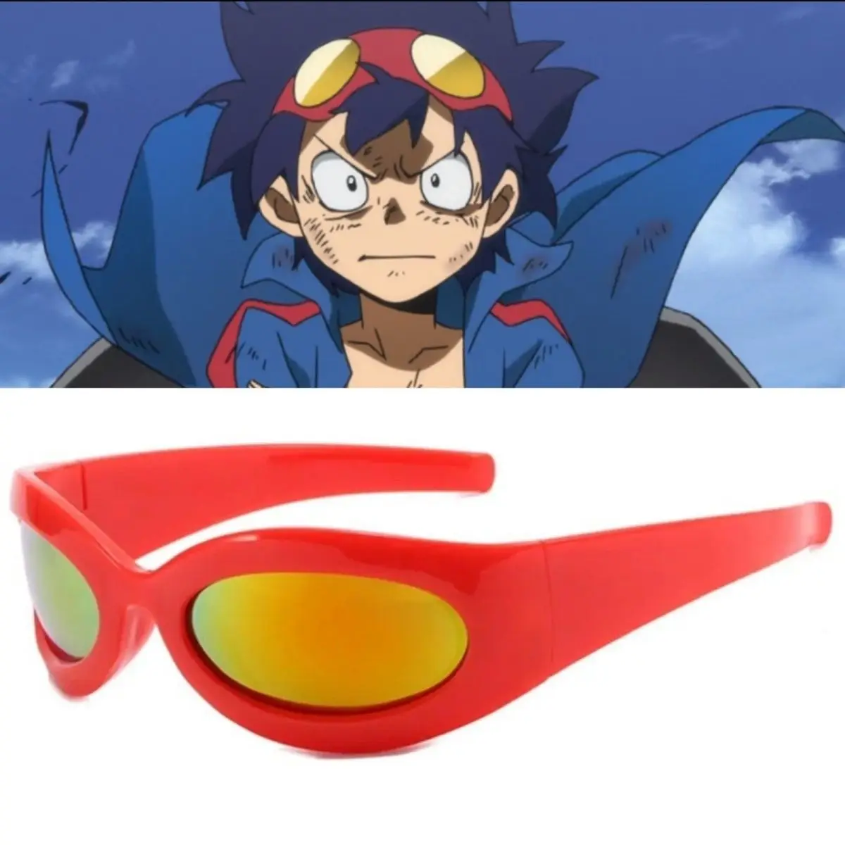 Gafas de Sol Rojas de Anime Tengen Toppa Gurren-Lagann, Simon, para Cosplay, Exposición de Cómics, Protección Solar