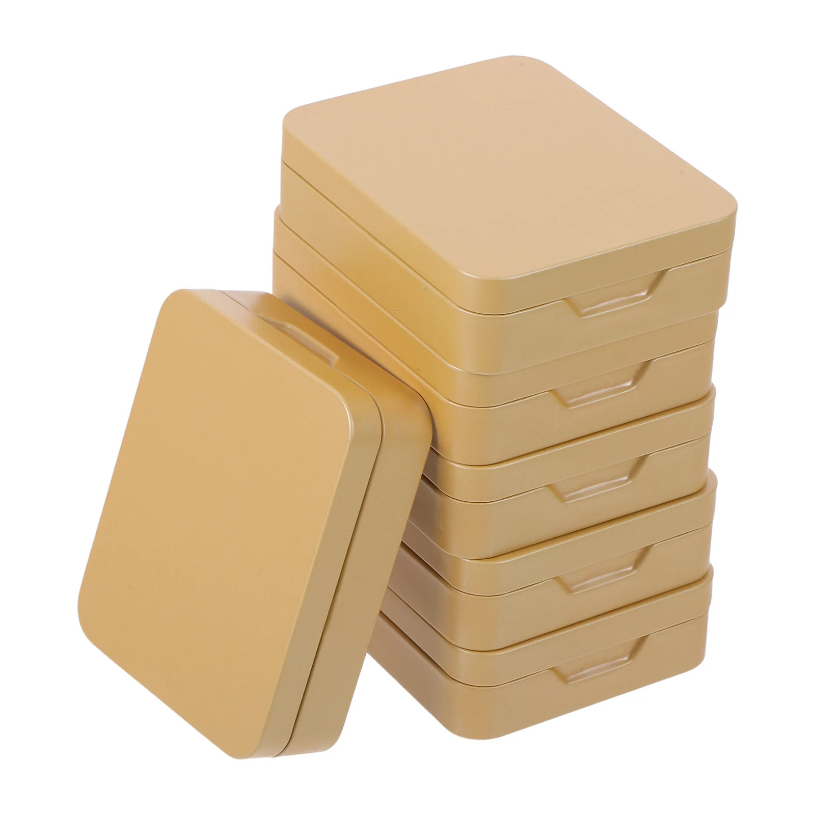 

6Pcs Hinged Tinplate Box Gold Flip-Top Portable Candy Tea Storage Case Metal Container Travel Office Small Metal Tinplate Box