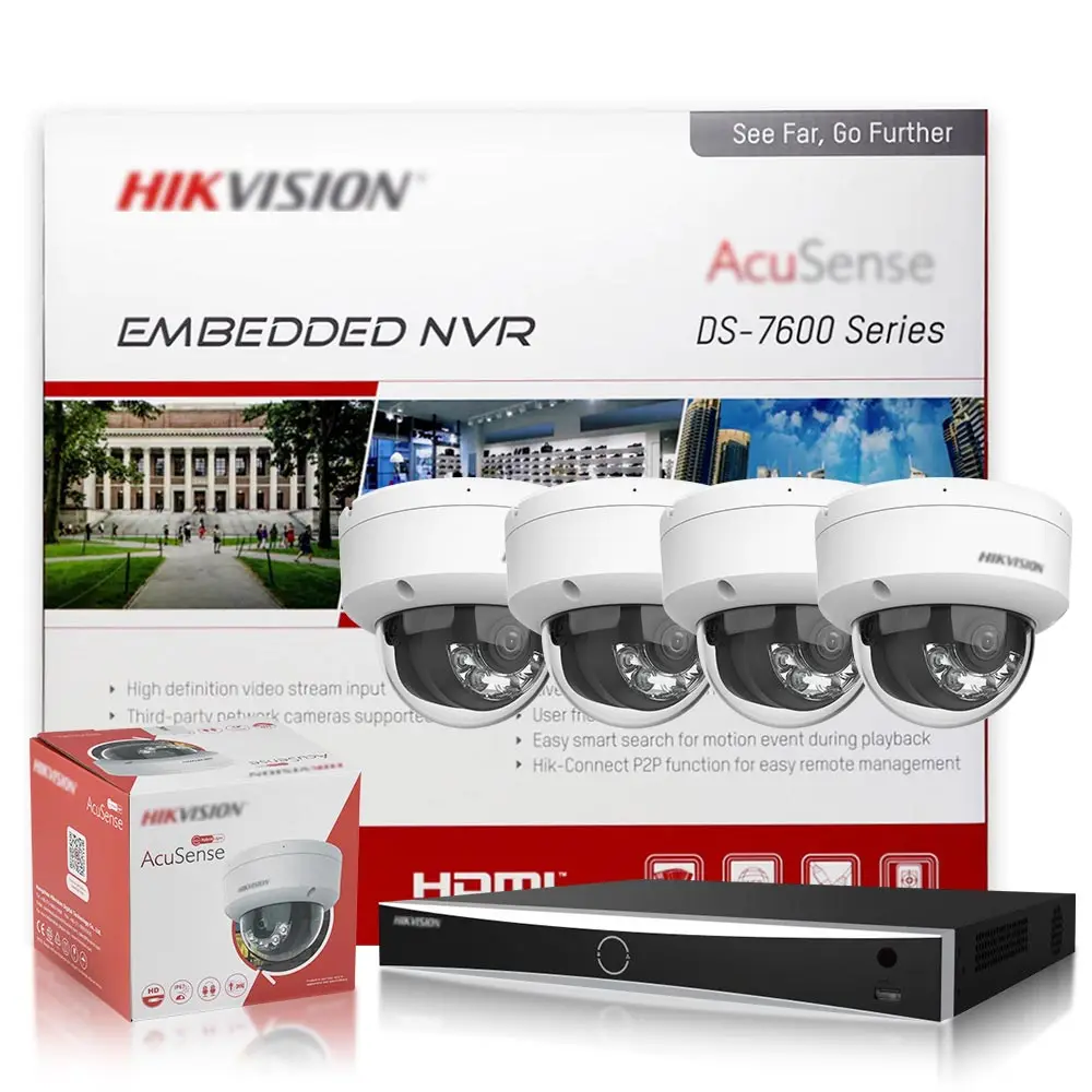 

Система IP-камер Hikvision 4-канальная 8Poe NVR DS-7608NXI-K1/8P с 4MP купольными камерами AcuSense Smart Hybrid Light DS-2CD2143G2-LIS2U