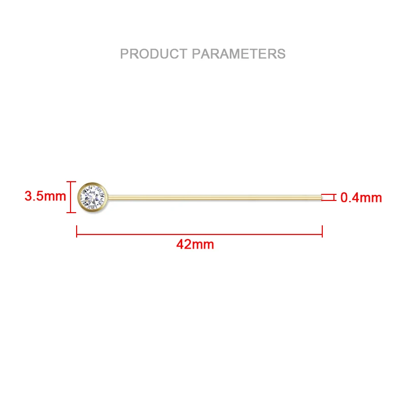 14K Gold gefüllte Zirkon-Kopfstifte, Nadeln für DIY-Ohrring-Anhänger, die Schmuckzubehör herstellen, anlaufgeschützte Schmuckzubehör