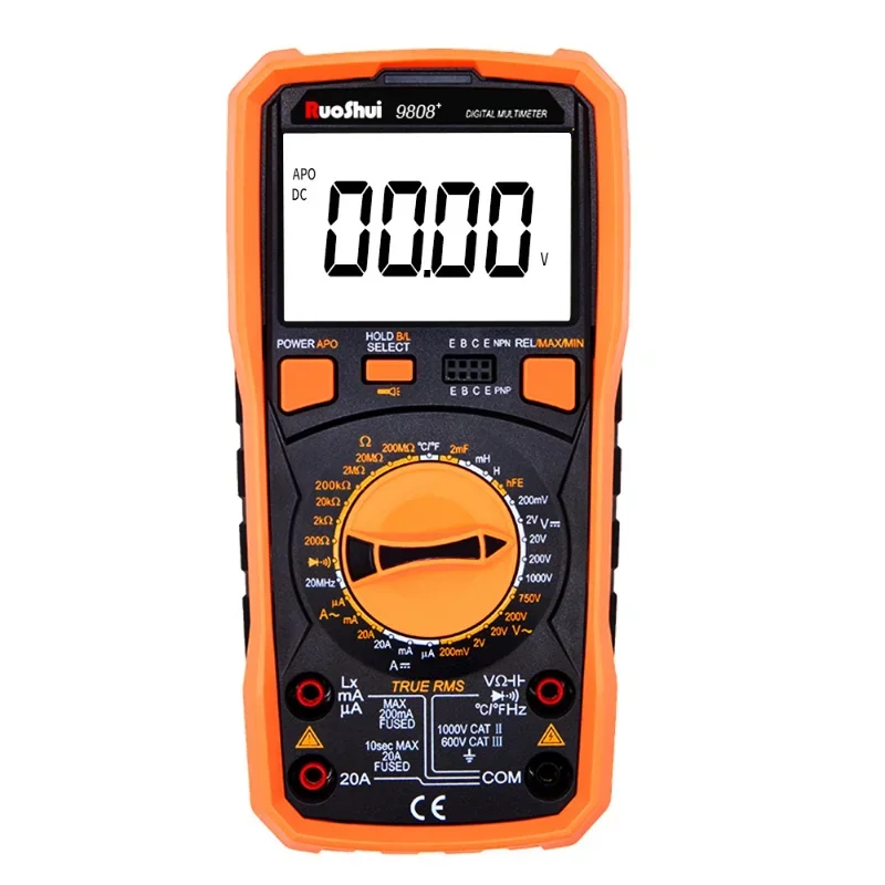 RuoShui 9808+ Digital Multimeter Inductance 20H High Precision 2000uF Capacimeter 20MHz Frequency Temperature Measuring with LCR