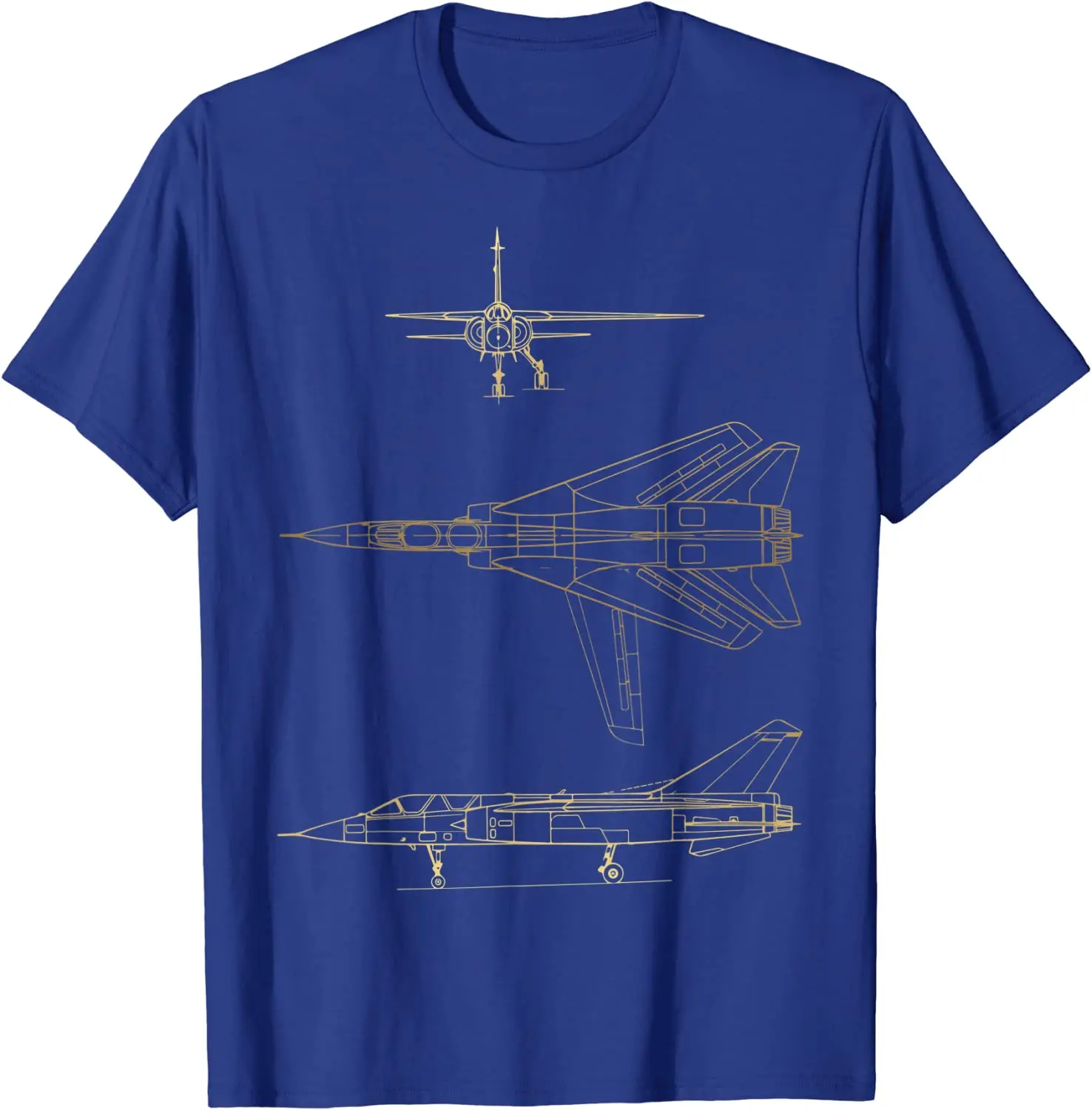 Mirage-G French Plane Warbird Blueprint Schematics Diagram T-Shirt Short Sleeve Casual Cotton O-Neck Summer Shirt