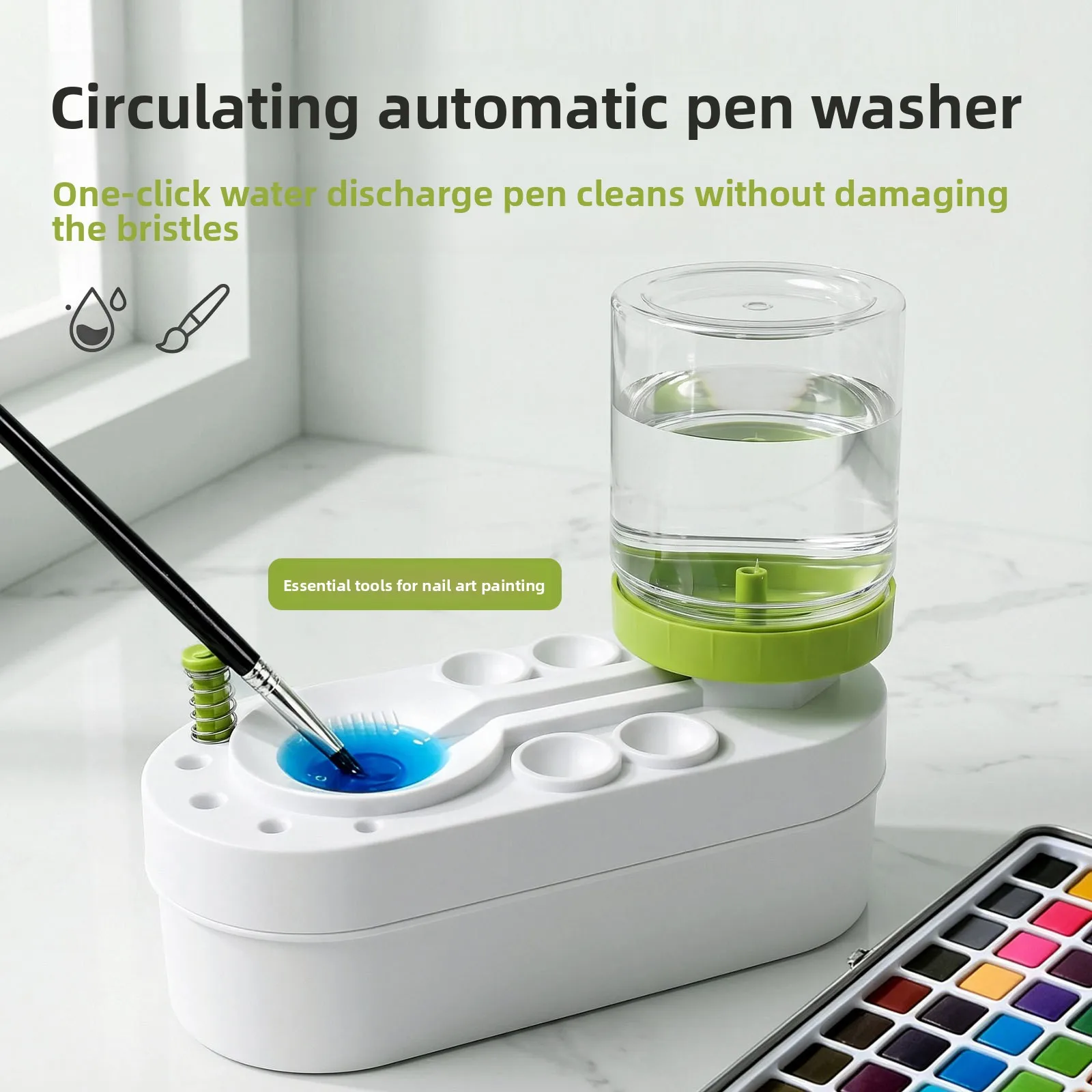 Profession Paint Brush Cleaner Watercolor Brush Rinser with Drain Cleaner Rinse Cup Paint Water Dispenser Oil Paint Brush Cleane image 3
