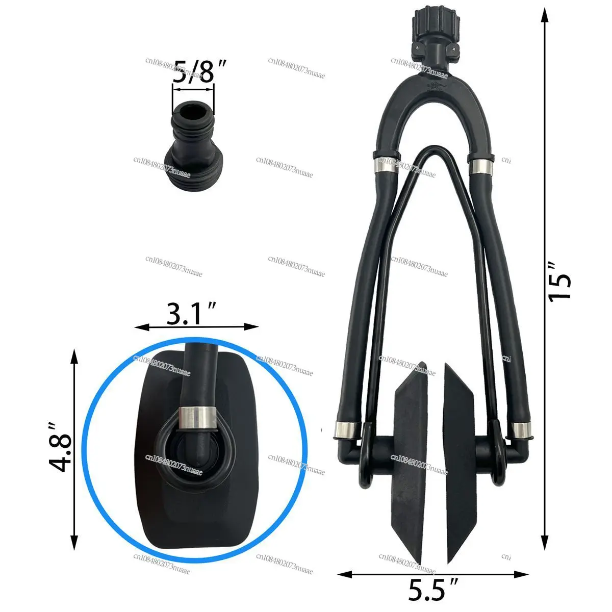 Double Tube Reinforced Square Head Marine Hardware Accessories, Outboard Motor Cleaning Device