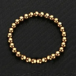 MisenBaBa Elastic Adjustable Stainless Steel Beads Cuff Bracelet for Women Gold Silver Color DIY Beaded Bracelets Jewelry