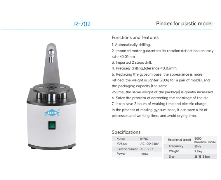 Lodden den tal Lab equipment Pin dex for plastic model  Pin Drilling Machine