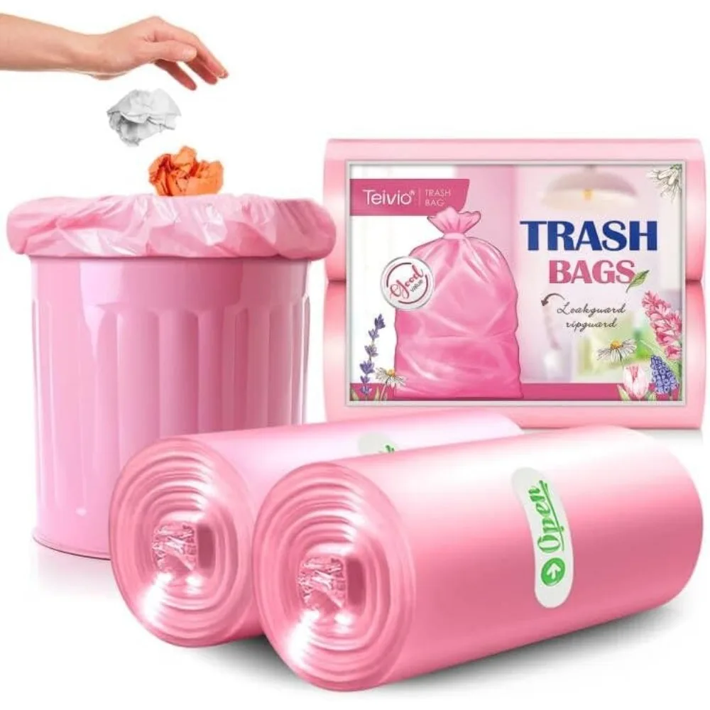 

Teivio 1 Gallon(Fit 0.5-1 Gal)110 Counts Strong Tiny Trash Bags Mini Garbage Bags, Bathroom Trash Can Bin Liners, Small Plastic