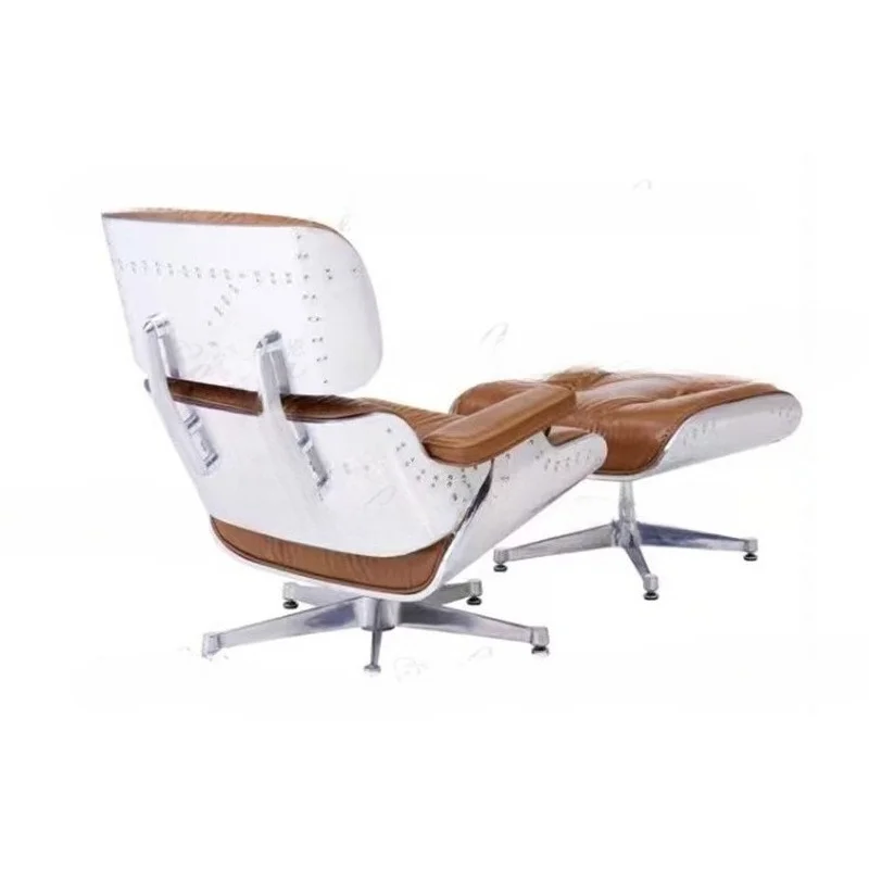 

Single Leather Sofa Recliner Lazy Chair Designer American Balcony Leisure Chair Light Luxury Sofa Chair