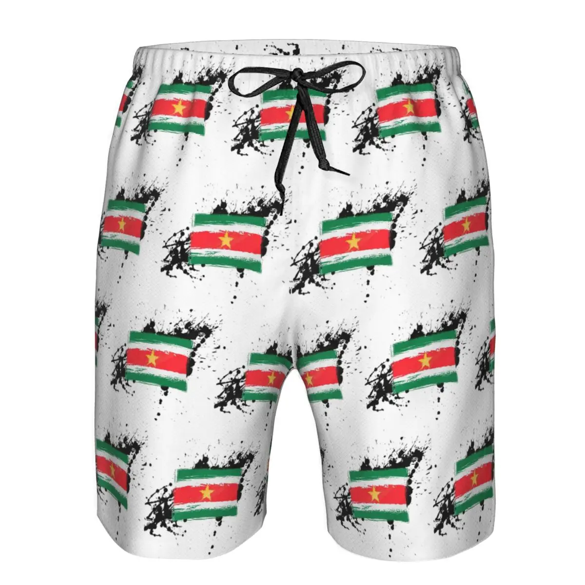 I Love Suriname Flag Trunks Beach Board Shorts Casual Quick Dry Swim Summer Men Pants