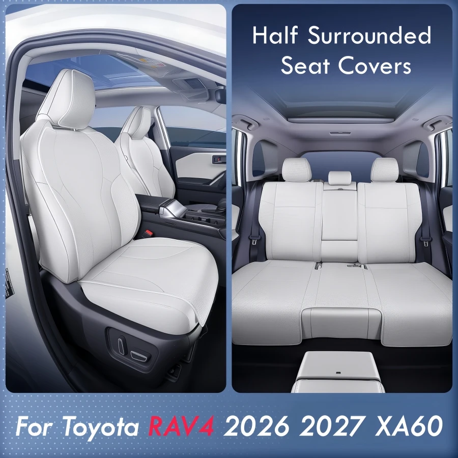 Half Surrounded Seat Covers For Toyota RAV4 2026 2027 Breathable PU Front and Rear Car Seat Cushion Protector Pad RAV4 Seat Mat