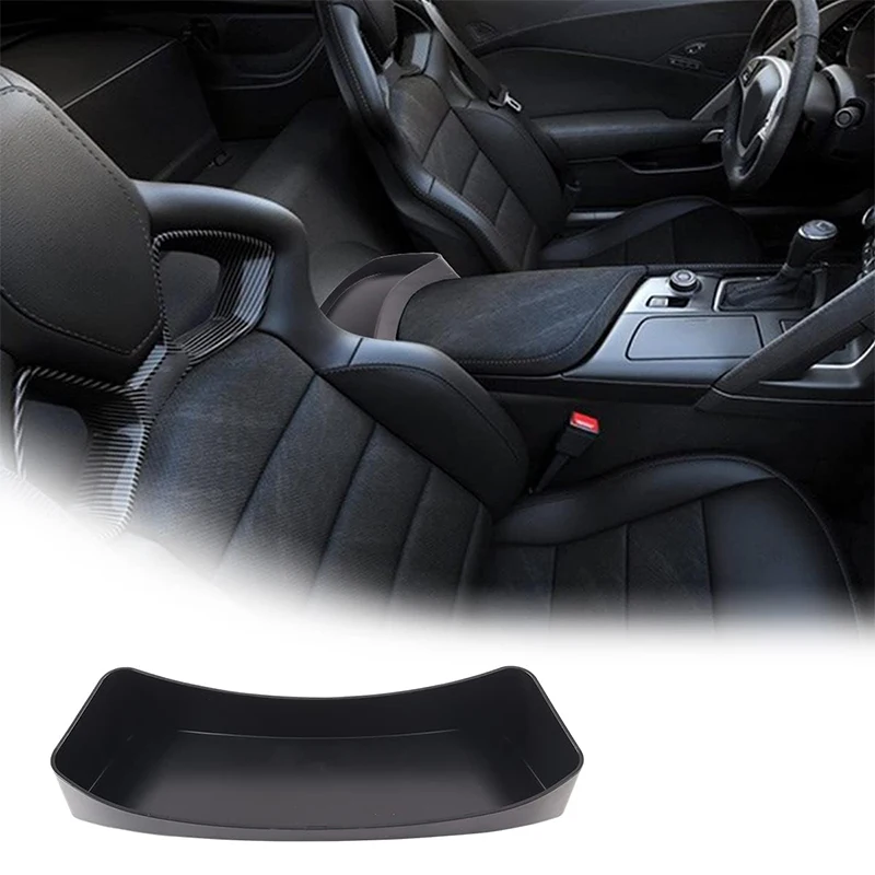 For Chevrolet Corvette C7 2014-2019 ABS Car Seats Rear Row Armrest Box Rear Storage Box Organizer Tray Trim Car Accessories