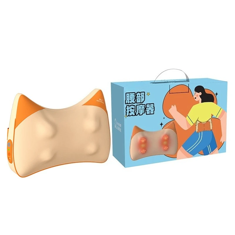 Home Car Neck and Shoulder Hot Compress Massage Pillow Waist Kneading Massager