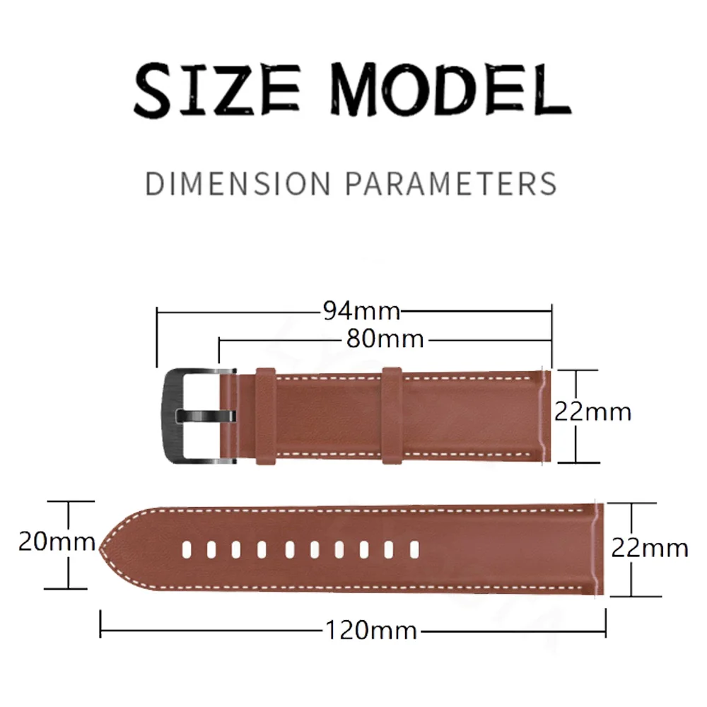Pulseira de couro para relógio Huawei, pulseira de relógio de substituição GT 4, 3, GT2 Pro, acessórios 22mm, 46mm