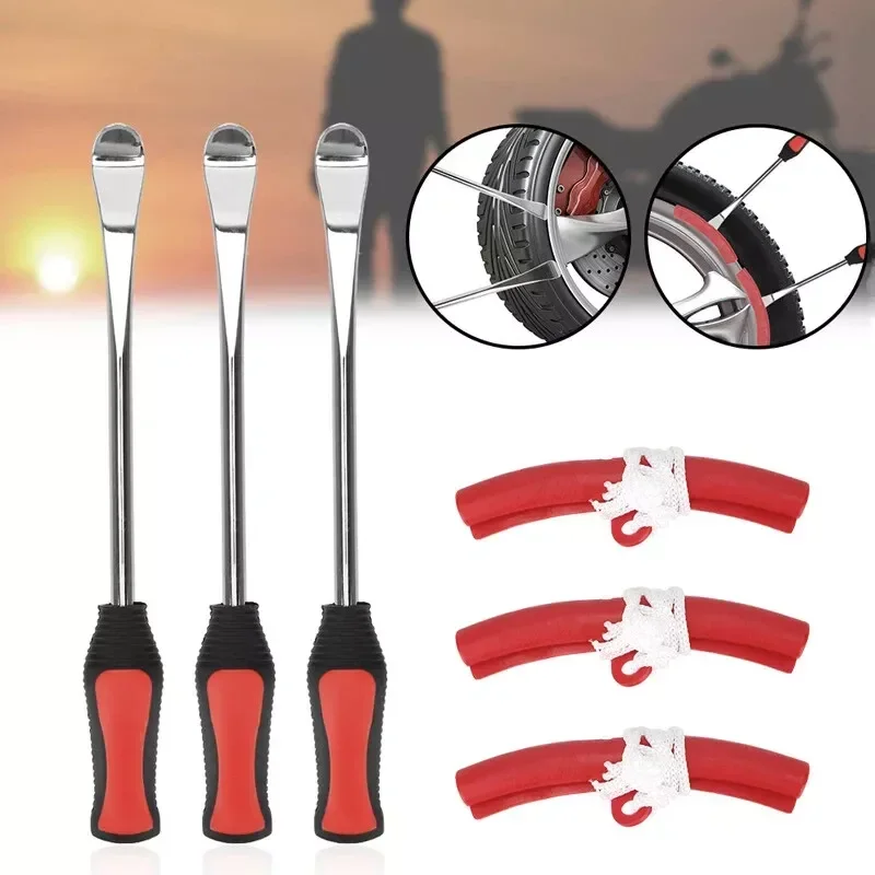 

Rim Protector Tire Changing Lever Tools Motorcycle Tyre Repair Tool Spoon Kit Non-slip Handle Car Motorbike Tire Changer Levers