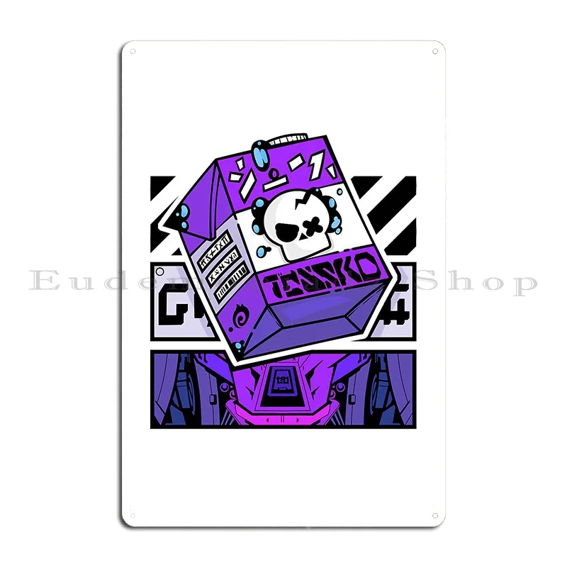 tessko energizing techwear art violet Metal Signs Design Party Designing printed Garage Tin Sign Poster