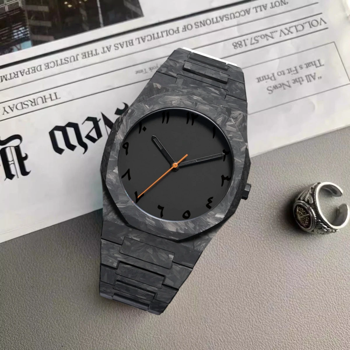 2025 NewMen ساعة الأعمال الكلاسيكية الأرقام العربية البولي كربونات ساعة كوارتز موضة ساعة رياضية سليم مقاوم للماء على مدار الساعة #4