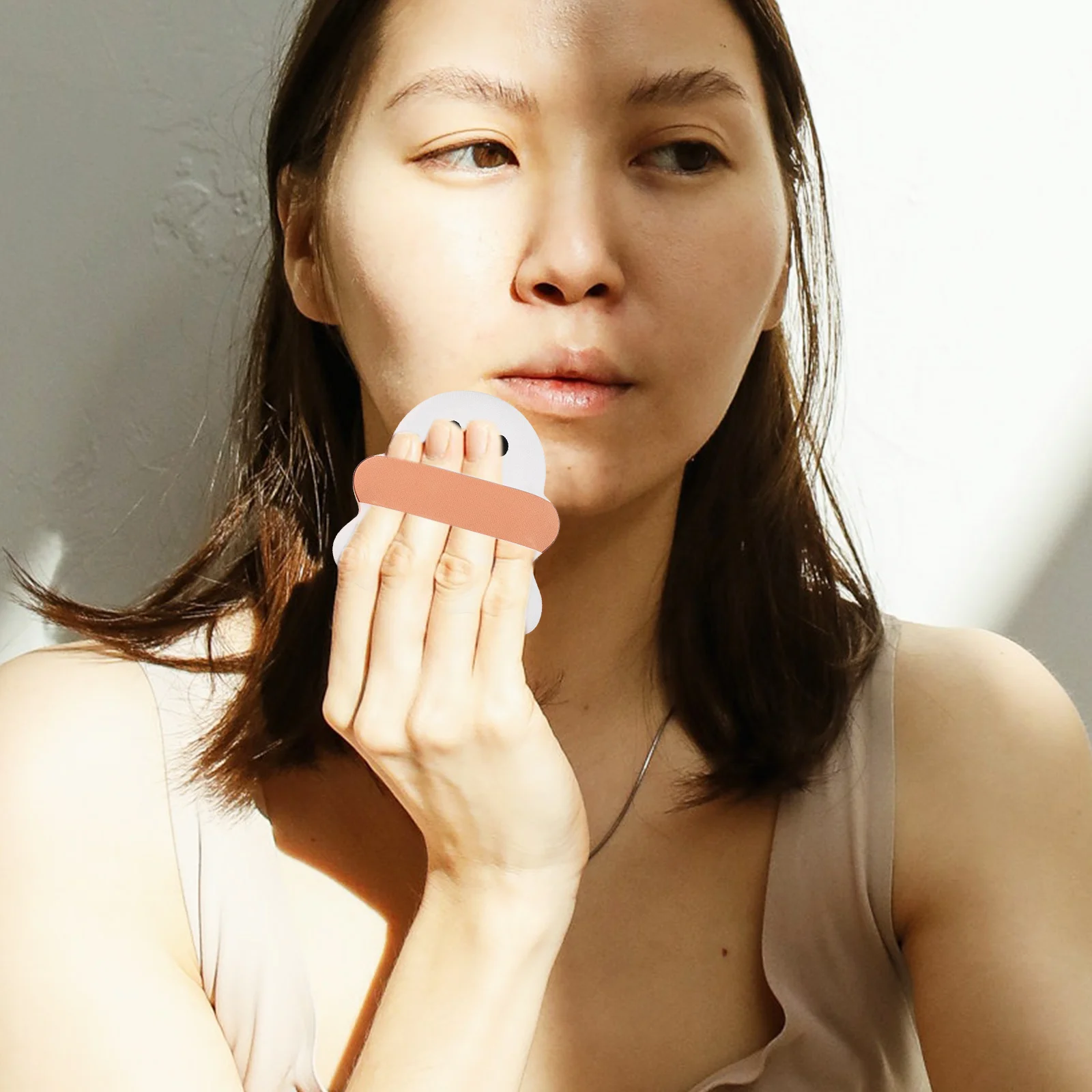 

3 Pcs Puff Mini Powder Cartoon Face Emulsion Pink Skin Yellow Cute Portable Travel Size Soft Texture Makeup