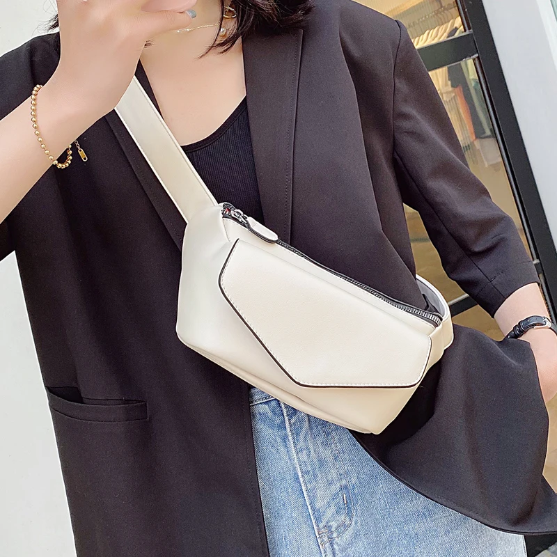 

Fashion Simple Women's Chest Bag 2022 New Trend Texture Wild PU Leather Crossbody Bags Japan Korea Leisure Ladies Fanny Pack