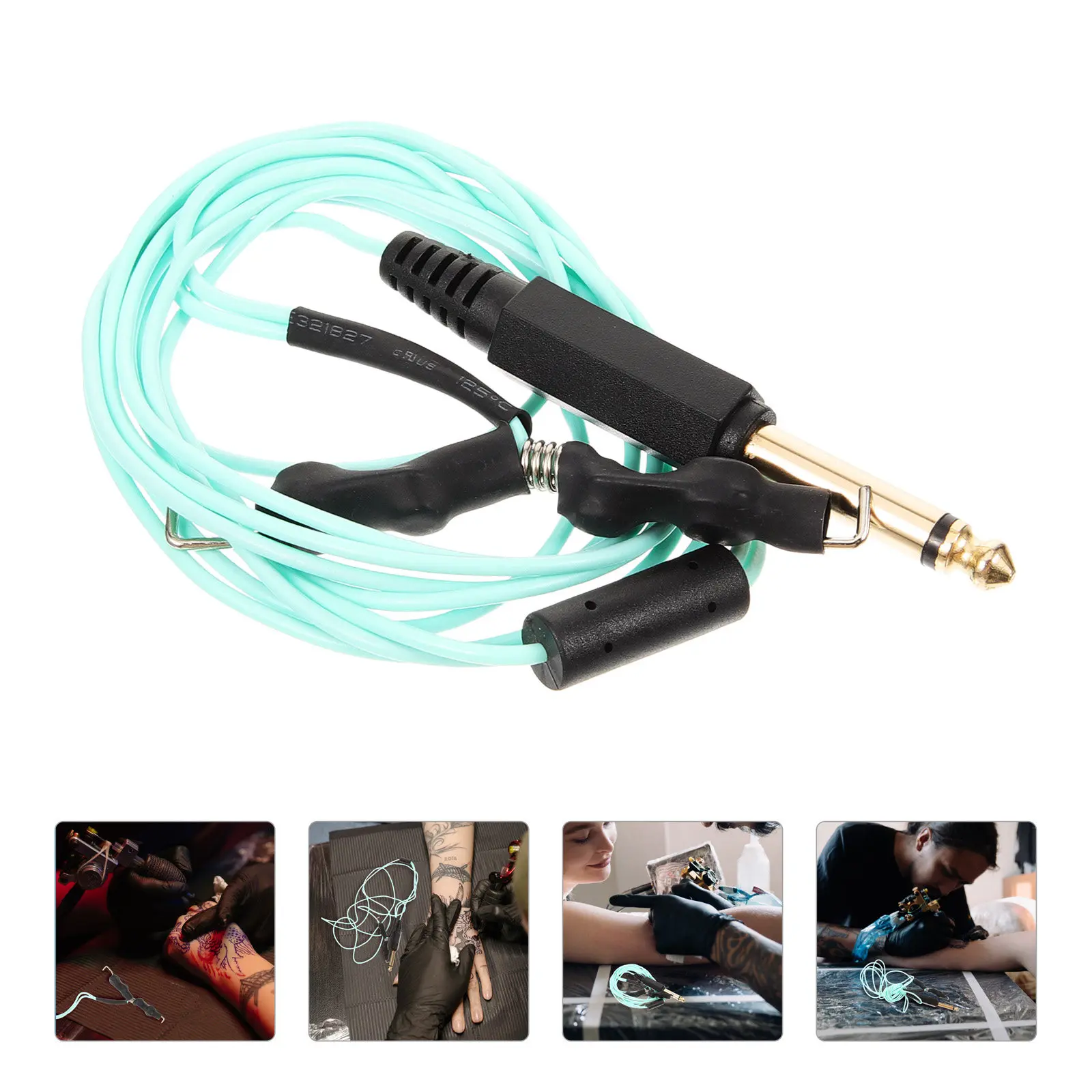 

1Pcs Tattoos Machine Clip Cord Extended Hook Line High Conductivity Gold Plated Plug Flexible Use Stable Power Line Tattoo