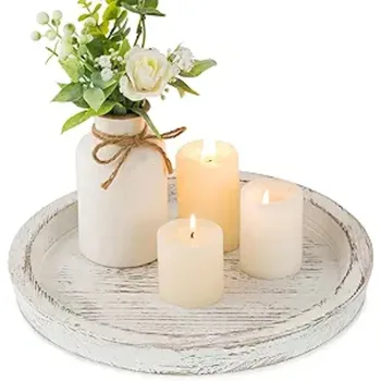 Wooden Candle Tray Plate 1