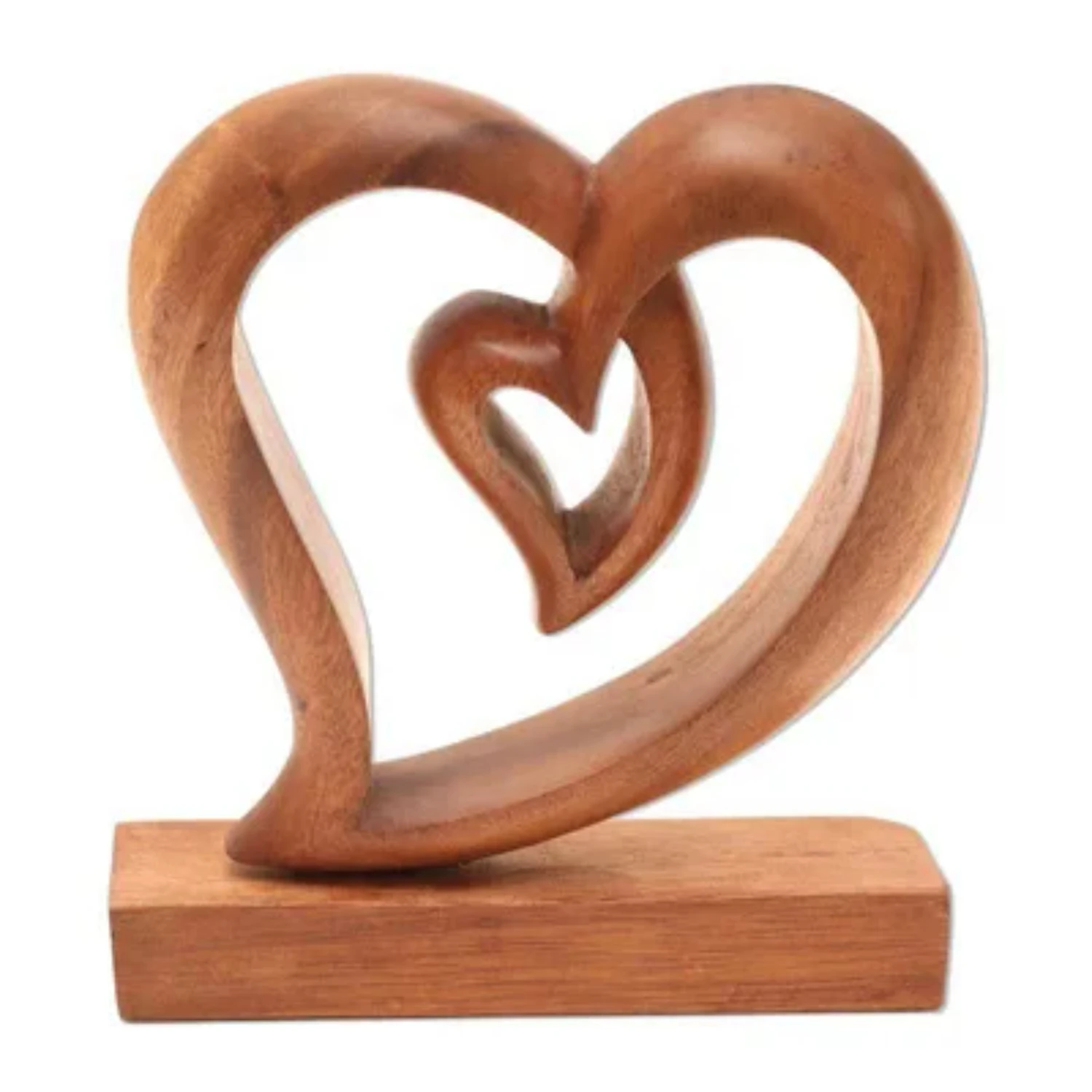 

Love Eternal Wood Ornaments Wooden-Heart Desktop Sculpture Couple Kissing Statue Love Art Ornaments Decorations for Home