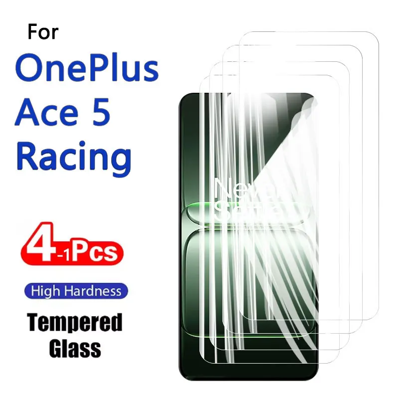 1–4 Stück Displayschutzfolien für OnePlus Ace 5 Racing, gehärtetes Glas, Kristall, 9H, hohes Aluminium, kratzfestes Gehäuse, freundlicher Fingerabdruck