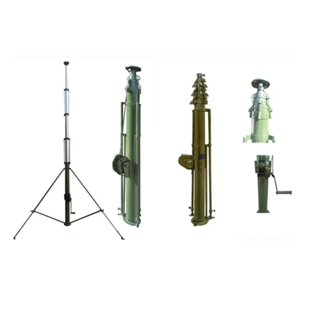 portable hand crank lifting telescopic antenna mast