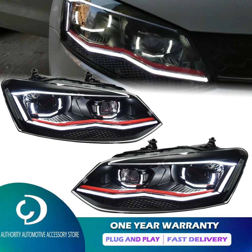 

Car Styling Headlights for VW Polo LED Headlight 2011-2018 Head Lamp DRL Signal Projector Lens Automotive Accessoriess