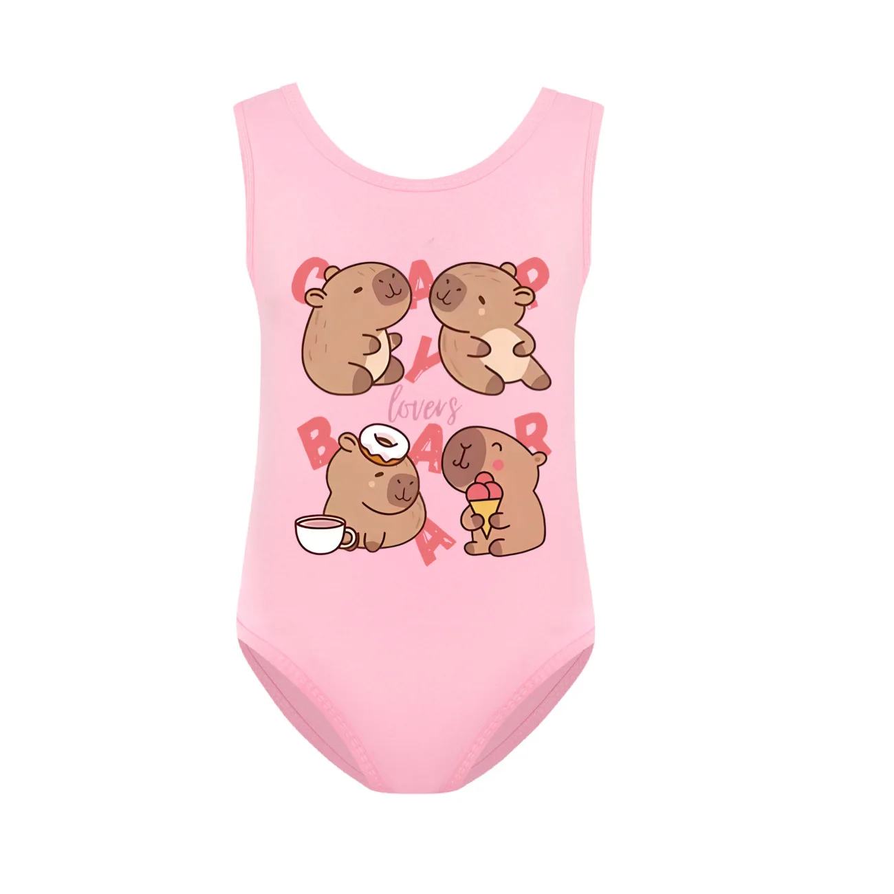 Copybara Swimsuit Girls Summer Vacation Outfits Kids Sling Ruffles Bikini Set Children Carooon Swimwear