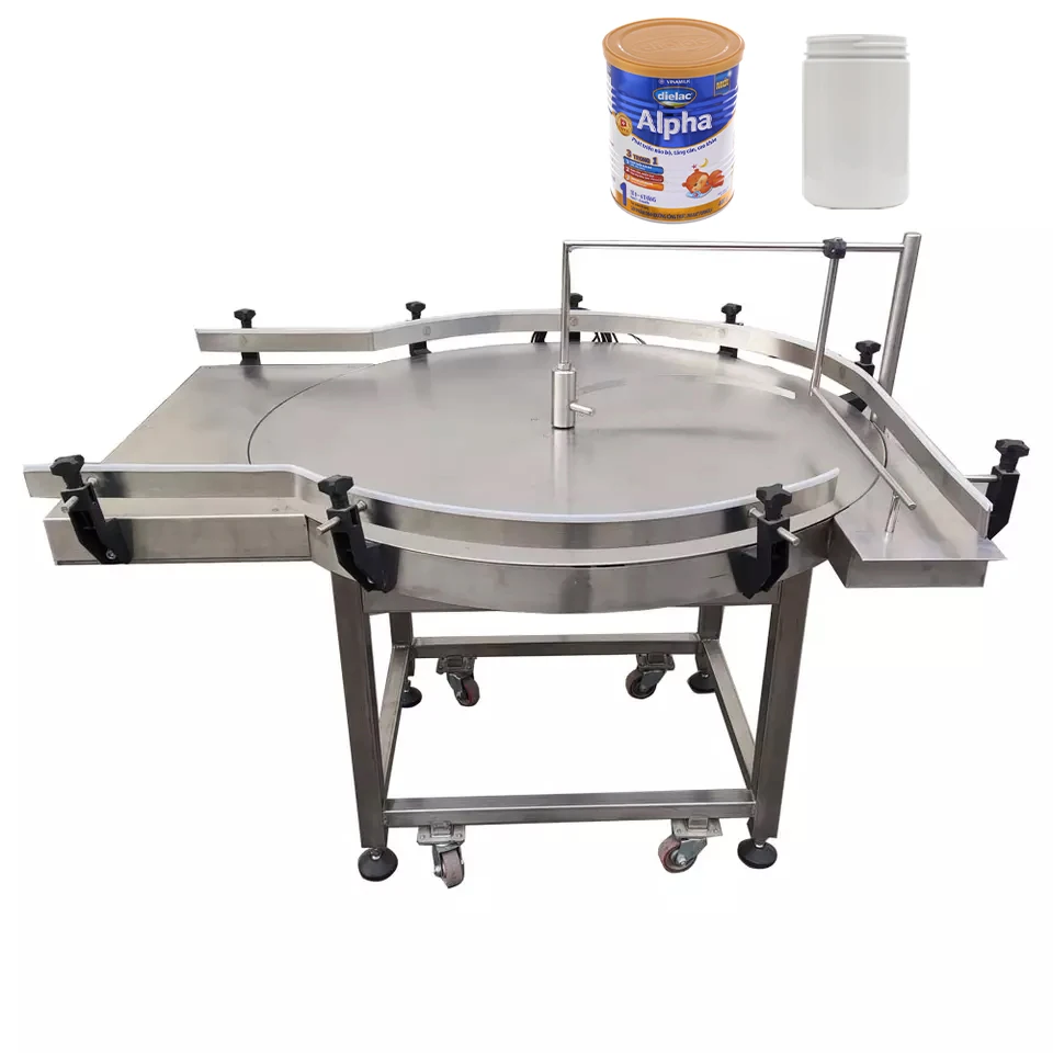 Automatic Round Rotary Turntable Bottle Feeder Machine / Unscrambling Collecting Turning Table