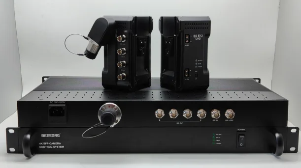 12G SDI Video in  with Loop Out ,PGM Video Return  Smpte  3k93c  Connector 600m Power Support EFP CCU Fiber Optic Transmitter