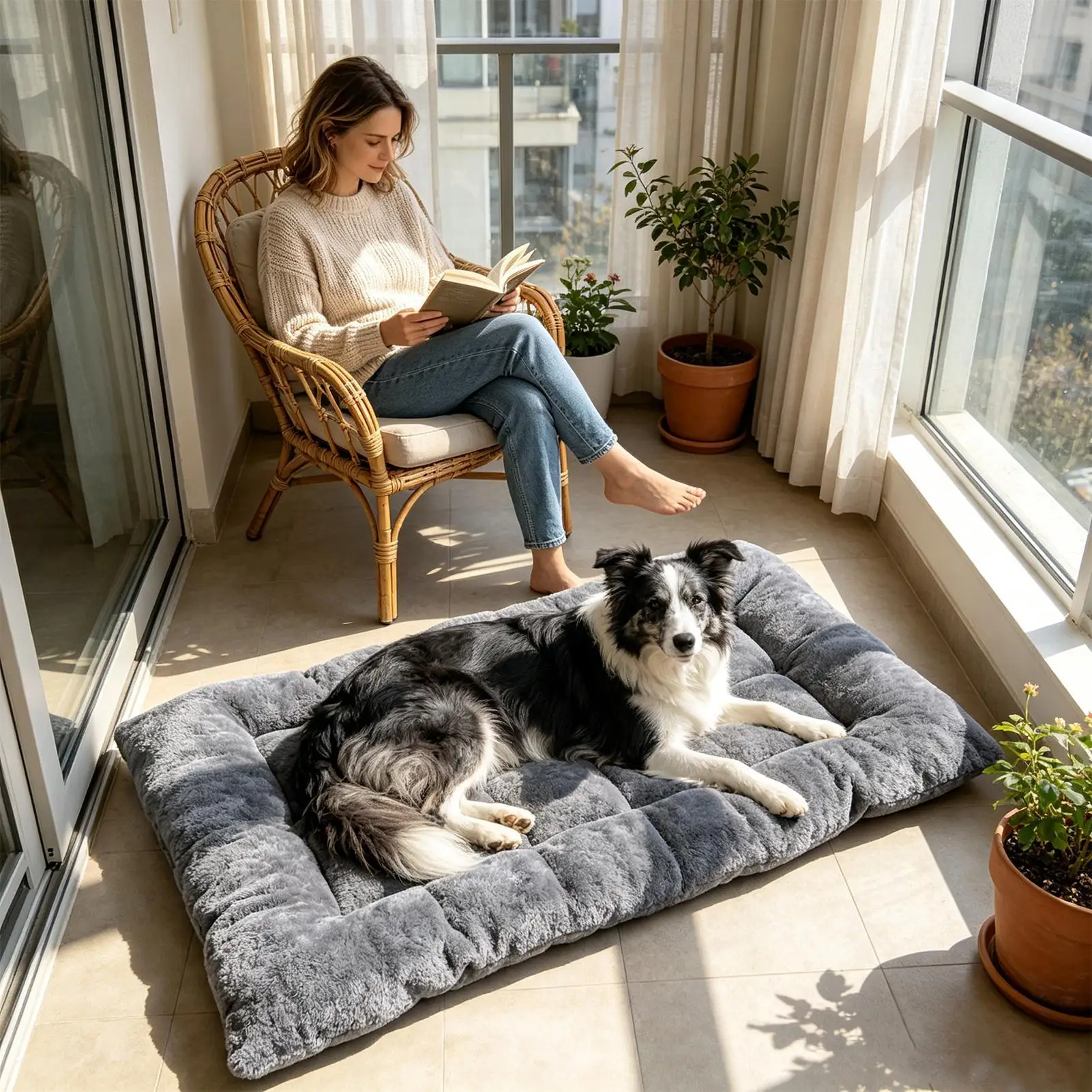 Dog Beds Extra Large Soft Thickened Rectangular Cushion Kennel Pad For Small Medium Large Breed Home Entryway Floor Crate Couch