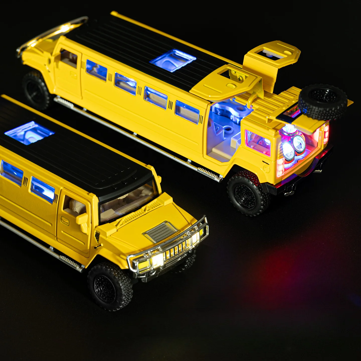 1:32 합금 롱휠버 리무진 자동차 모델 금속 다이캐스트 차량 소리와 빛이 나는 풀백 자동차 컬렉션 장난감 어린이 선물 B226