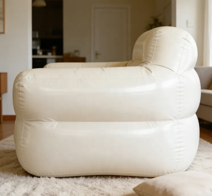 Foldable Modern Single PVC Portable Inflatable Living Room Indoor/Outdoor Use U-shaped Armrest Backrest Lazy Sofa
