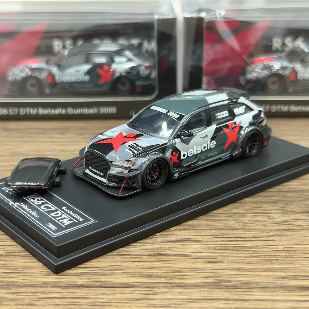 Stocks prêts DCM 1:64 RS6 C7 DTM moulé sous pression en alliage édition limitée modèle de voiture de collection entièrement ouvert
