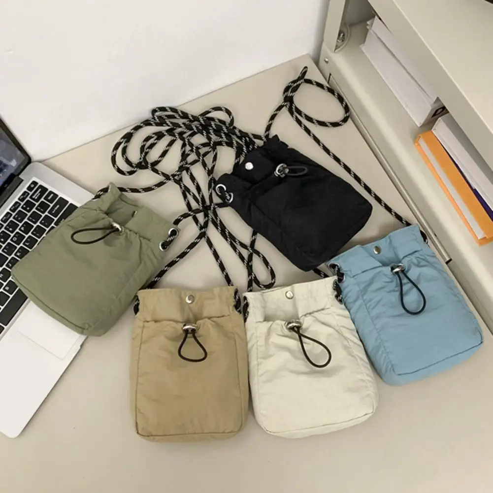 

Crossbody Bag with Drawstring Casual Shoulder Bag Small Square Sling Bags Crossbody Mobile Phone Bag for Travel Shopping