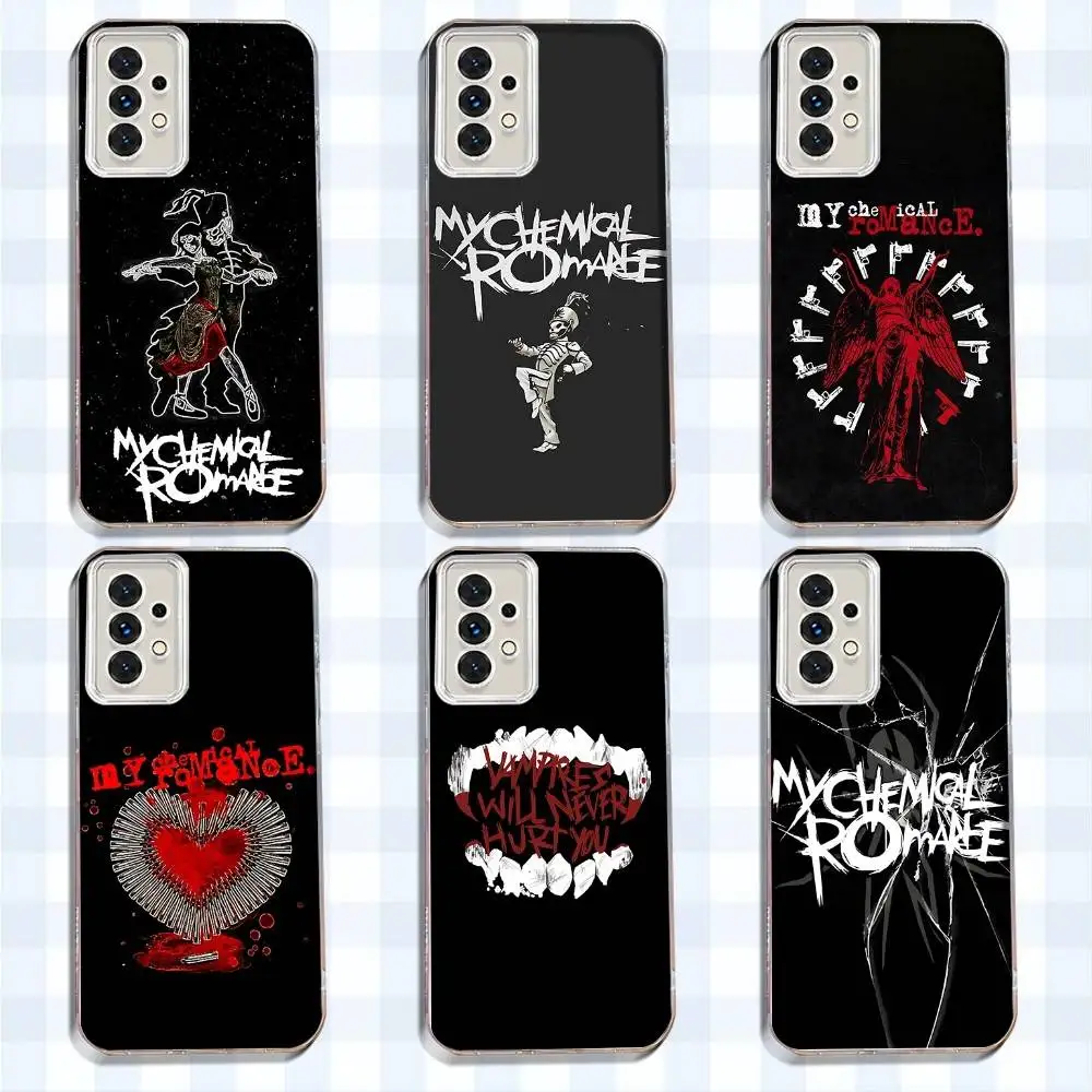 

My Chemical Romance MCR Phone Case For Samsung S24,30,21,22,23,20 FE,lite,PIus,Ultra,5G,Note,9,10 Transparent Cover