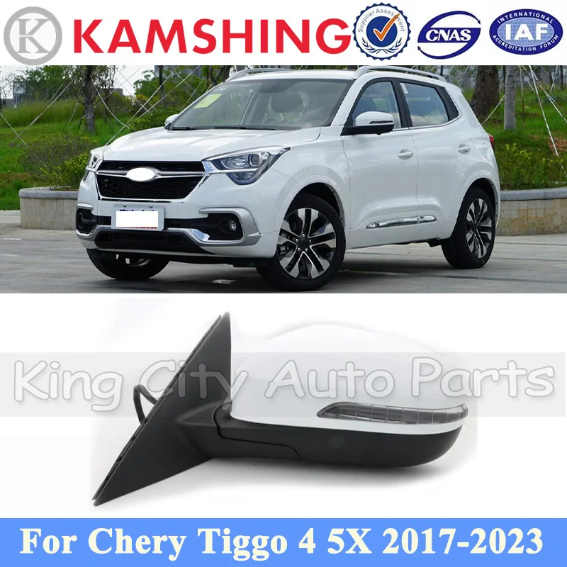 

CAPQX For Chery Tiggo 4 5x 2017-2023 6/8 Wires Outer Rearview Mirror Assembly Side Rear View Mirror With Electrical Folding