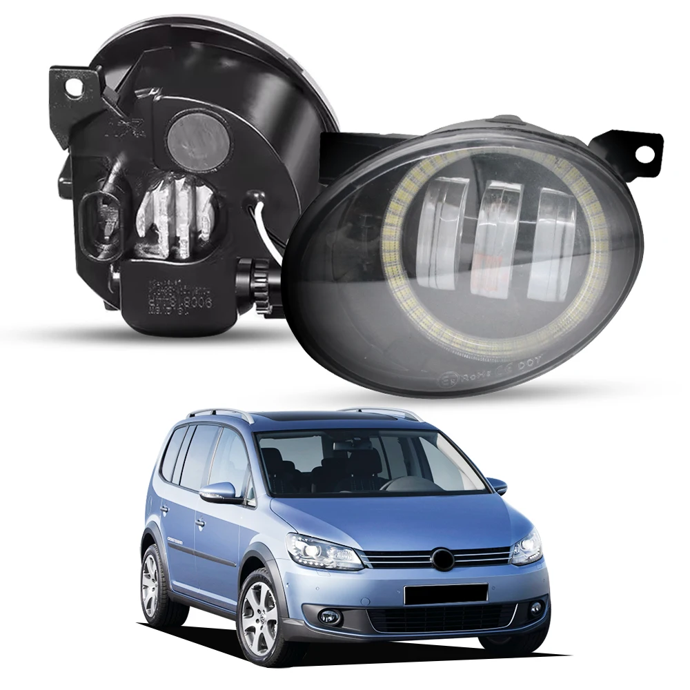

Led Fog Light 3-Lenses for VW Caddy Touran 2011 2012 2013 2014 2015 Front DRL Head Lamp 30W Angel Eye Daylight Left & Right