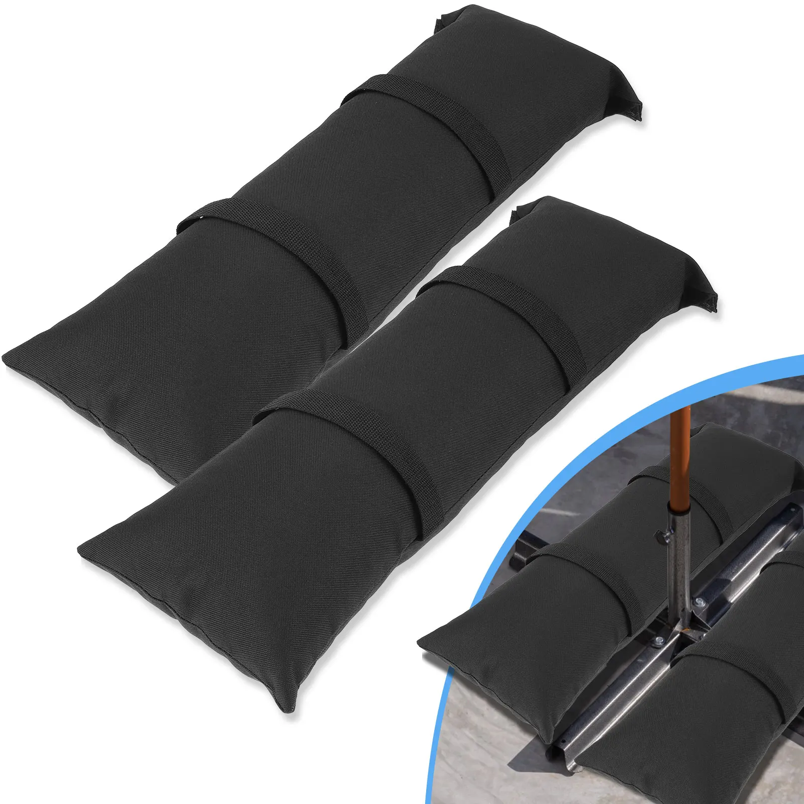 2Pcs Oxford Cloth Arched Sand Bags Weatherproof Fillable Outdoor Furniture Sandbags Tear Resistant Umbrella Base Weight Bags