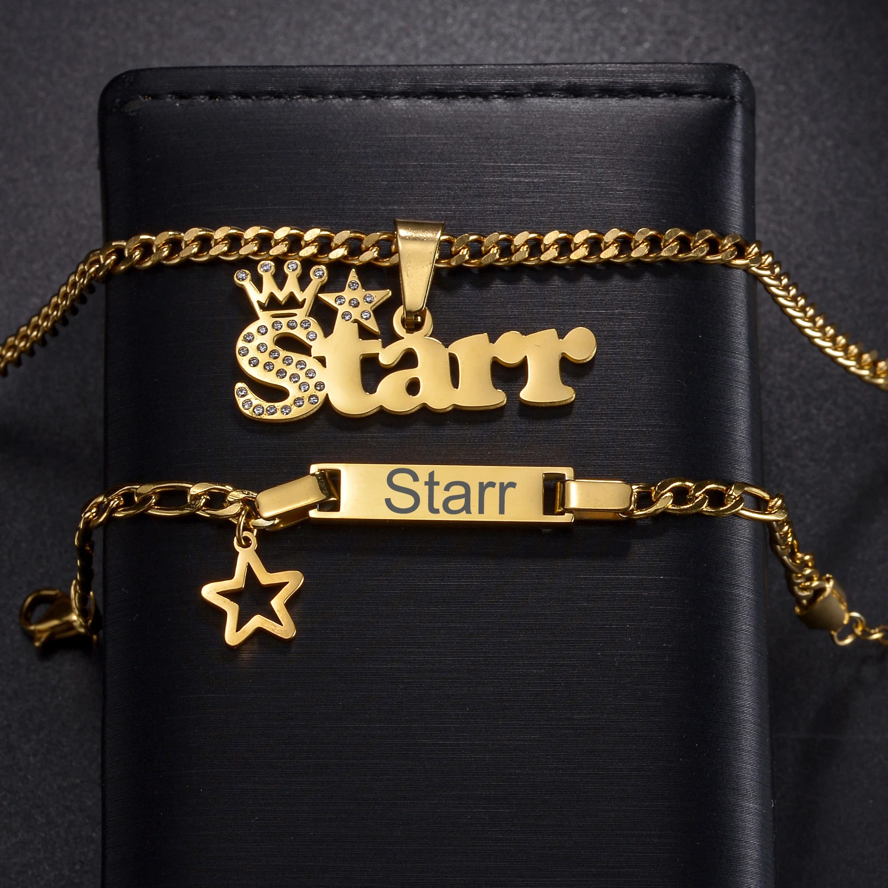 Engrave Baby Date Bracelet Custom Name Necklace for Women High-End Stainless Steel Jewelery Set Personalized Birthday Party Gift