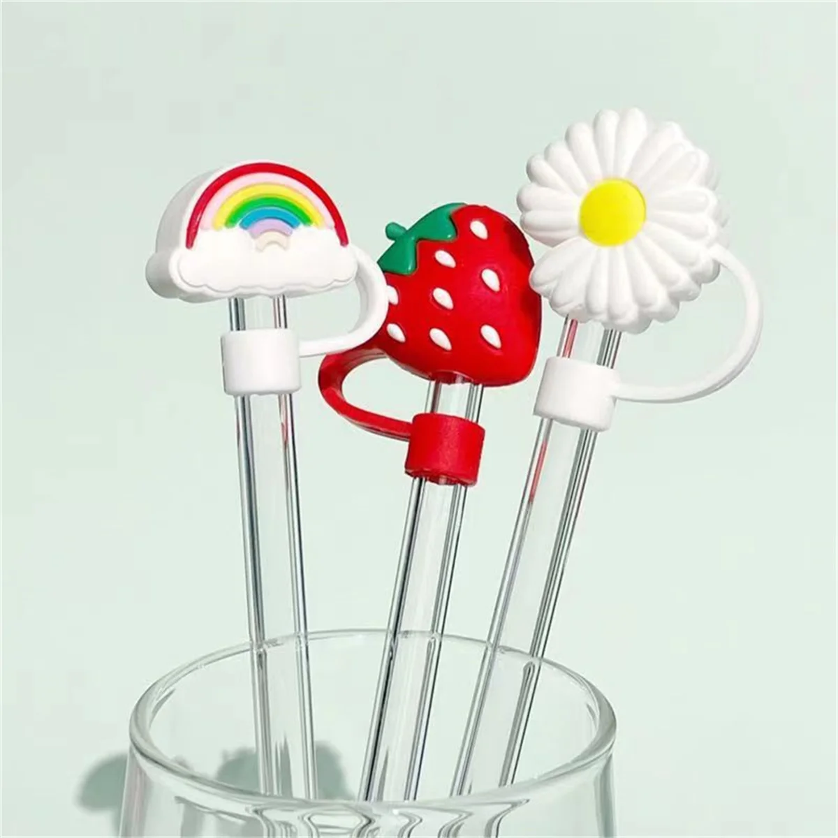 

Cartoon Christmas Silicone Straw Tips, Drinking Dust Cap, Splash Proof Plugs Cover, Cup Accessories, 8mm Straw Sealing Tool