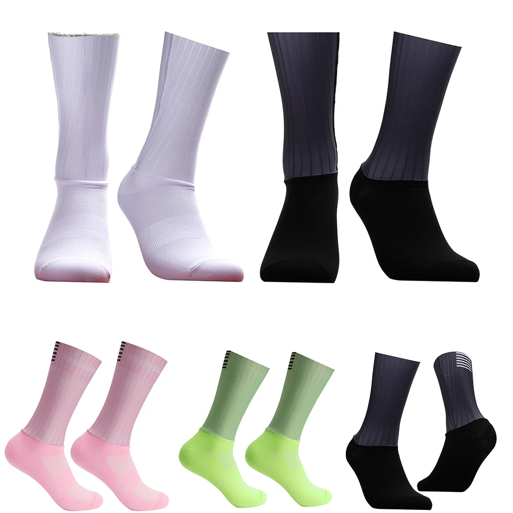 

Cycling Breathable Non-slip Summer Cool New 2024 Socks Silicone Pro Competition Aero Sports Bike Running Socks Calcetines