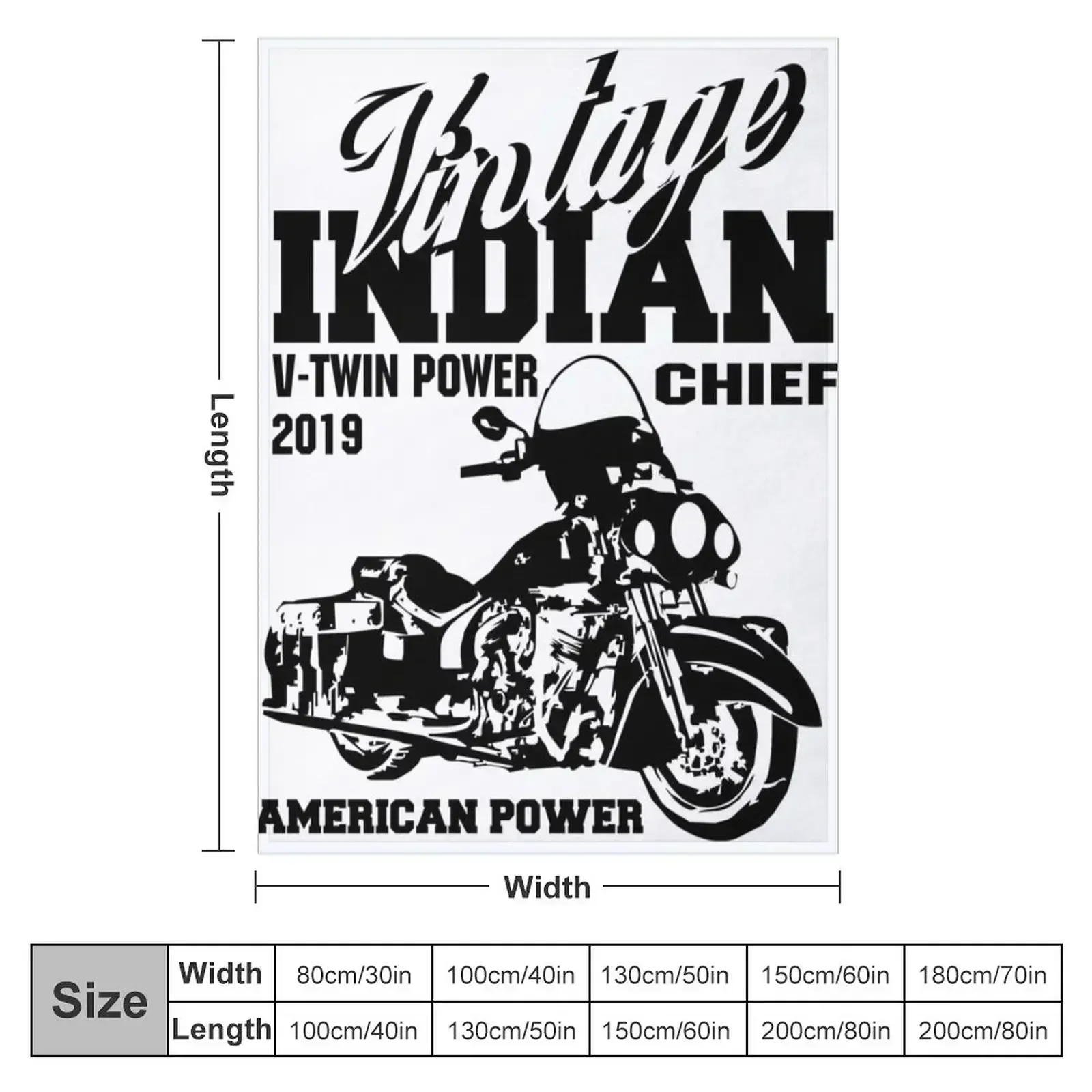 VINATGE Indian Chief Classic Motorcycles - American Power Throw Blanket Luxury Throw Furry Blankets