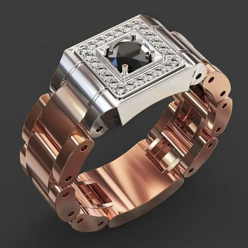 2026 Creative Watch Shaped Ring With Joint Band Fashion Knockle Midi Rings Man  Men Accessories Factory Wholesale