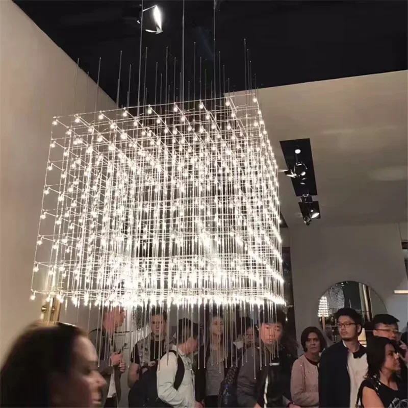 2026 Modern Minimalist Luxury LED Pendant Lights High-end Creative Cube Chandelier Home Room Decoration Living Dinning Lamps Fix