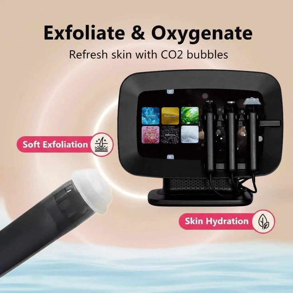 3-in-1 1000W Oxygen Facial & Body Massage Machine with CO2 Bubble Technology Compatible Skin Care Device