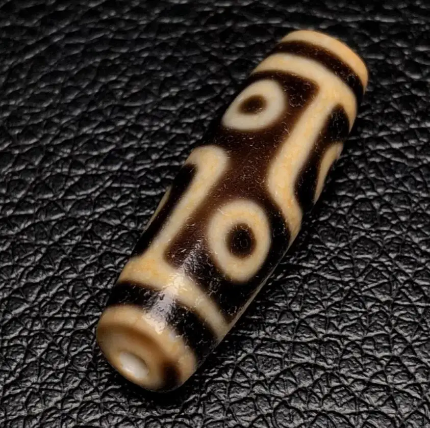 Himalaya Ancient Tibetan DZI Beads Old Agate 6 Eye Totem Amulet Pendant 39×12mm